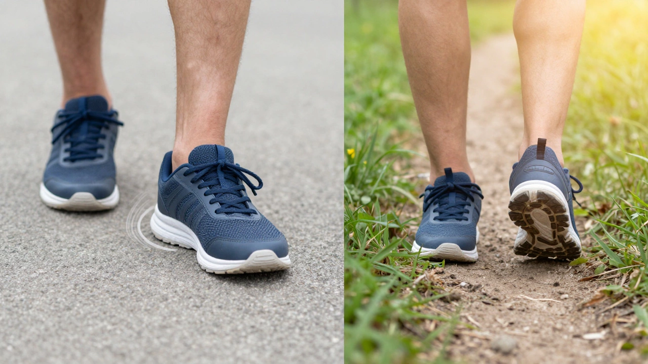 Сравнение ходьбы по бетону и мягкой грунтовой дорожке